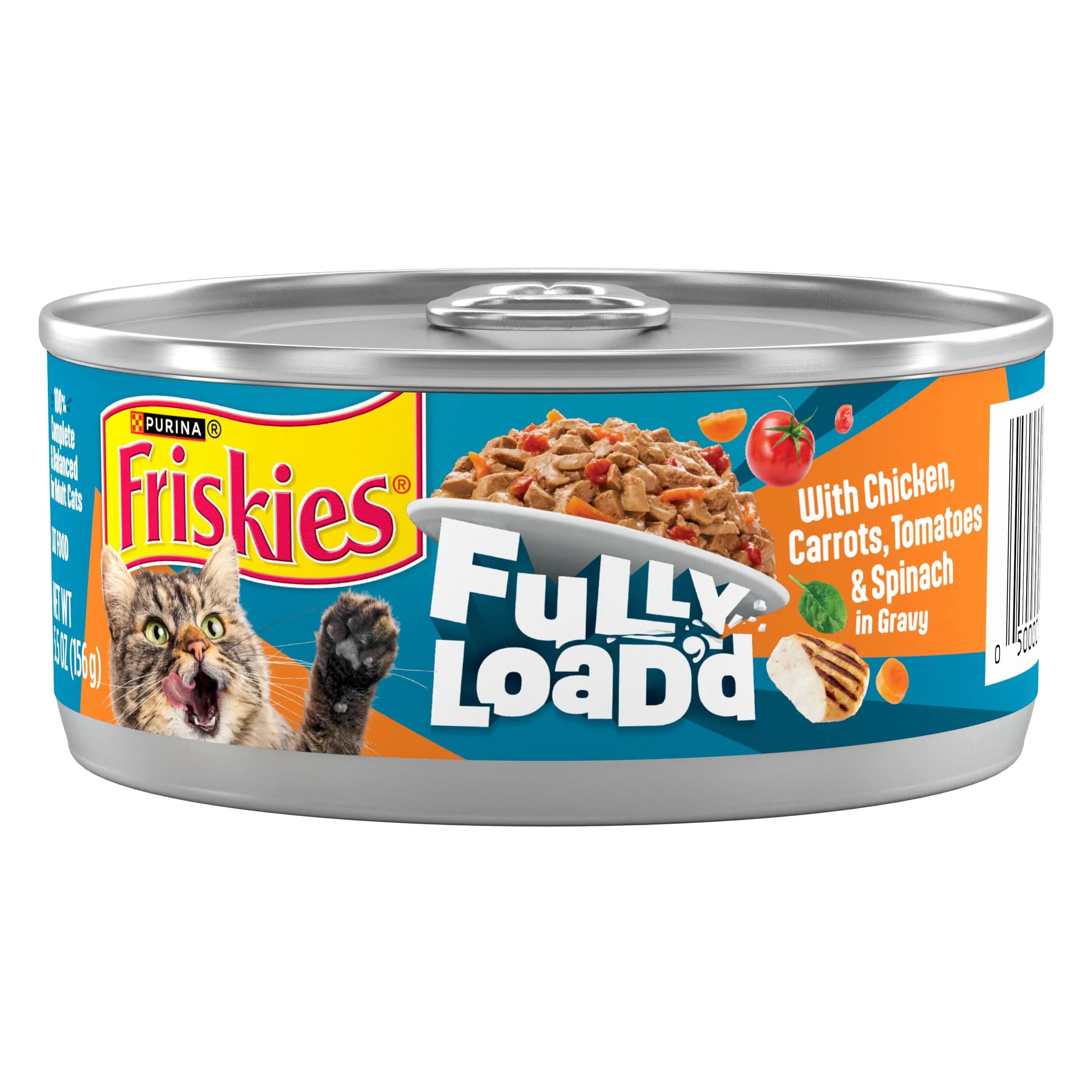 Friskies Fully Load'd Wet Cat Food Chicken 24 Count | Chunky in Savory Gravy for Adult Cats