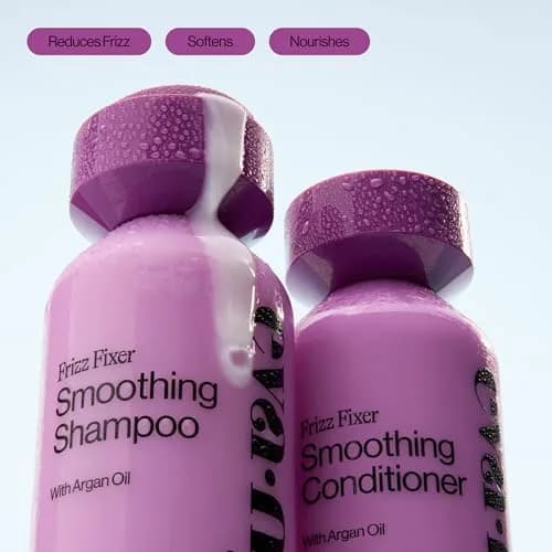 Eva NYC Anti-Frizz Shampoo and Conditioner Set with Argan Oil + Sunflower Seed Oil – Sulfate-Free, Vanilla Scent, 10 fl oz (Pack of 2) for Frizzy, Thick Hair thumbnail 2