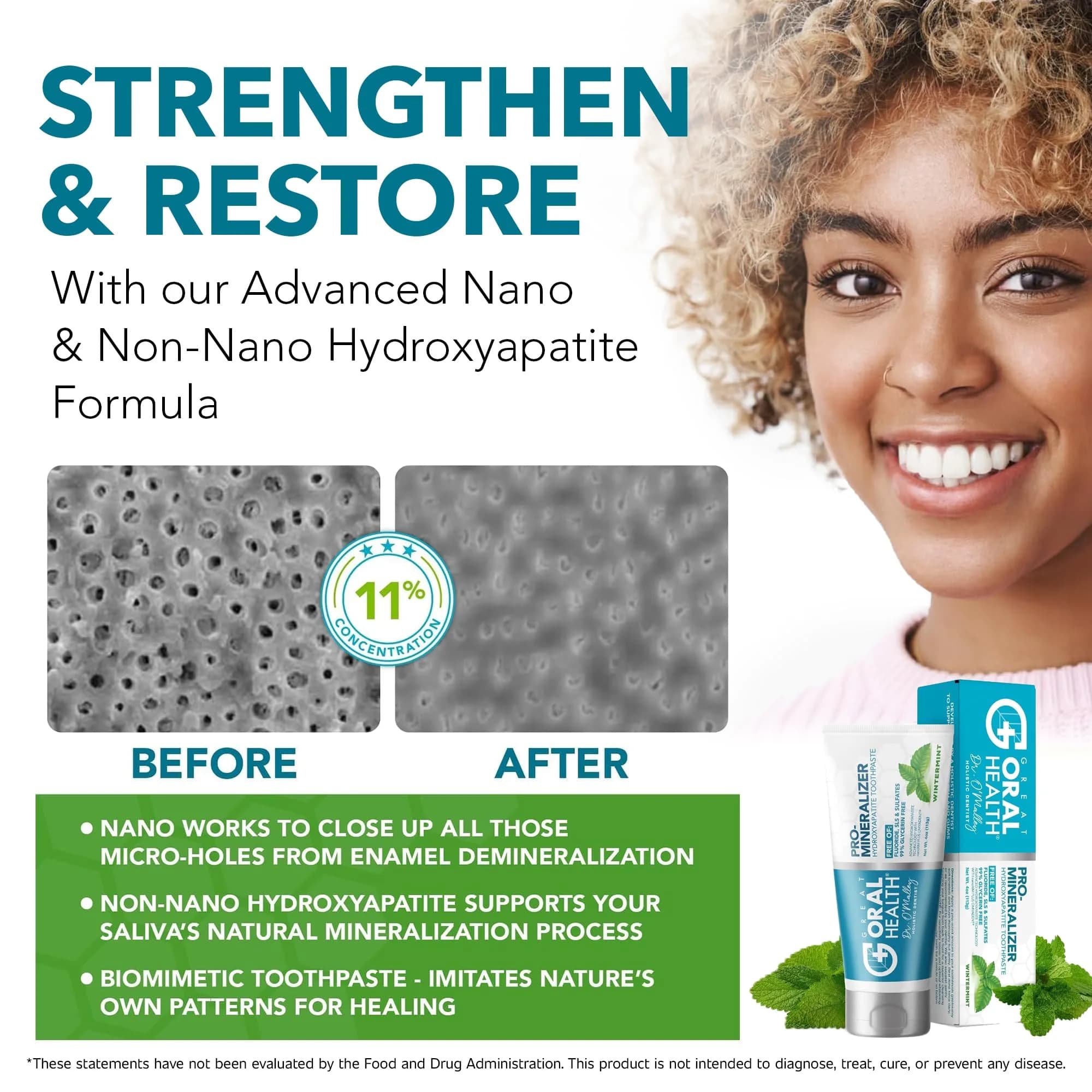 Great Oral Health System Dentist Formulated Oral Care Kit with Nano Hydroxyapatite Toothpaste, Mouthwash Concentrate & Oral Probiotics | 3-Piece Set - view 5
