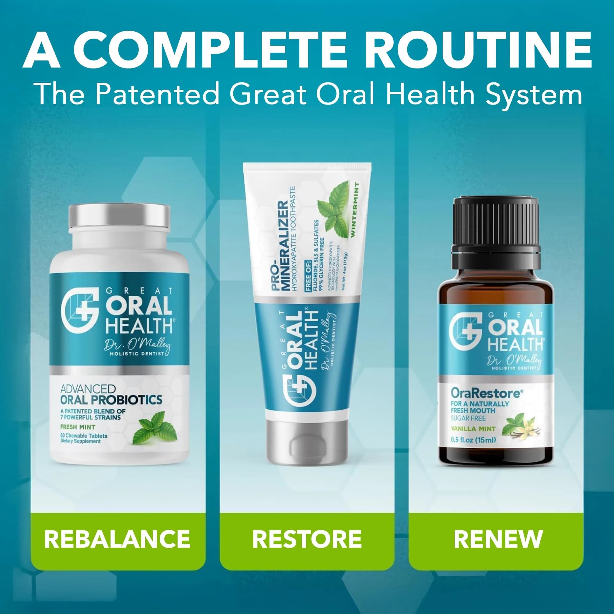 Great Oral Health System Dentist Formulated Oral Care Kit with Nano Hydroxyapatite Toothpaste, Mouthwash Concentrate & Oral Probiotics | 3-Piece Set - view 7