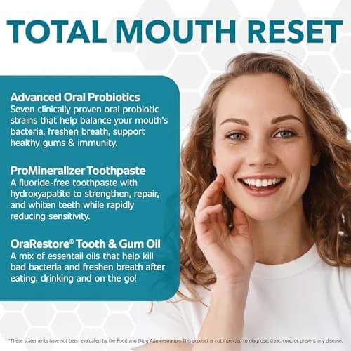 Great Oral Health System Dentist Formulated Oral Care Kit with Nano Hydroxyapatite Toothpaste, Mouthwash Concentrate & Oral Probiotics | 3-Piece Set thumbnail 3