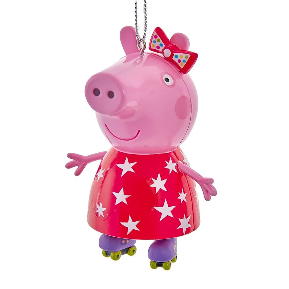 Kurt S. Adler Peppa Pig W/Skates Ornament | Officially Licensed Christmas Decor (3.8" x 2.5" x 2.0") — Multi Color