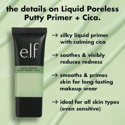 e.l.f. Liquid Poreless Putty Primer + Cica 27.8ml (0.94 Fl Oz) | Soothes Redness & Grips Makeup thumbnail 2