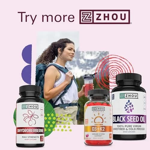 ZHOU Dihydroberberine 100 mg Supplement for Women & Men - Vegan - 30 Capsules | Natural Energy & Cardiovascular Support thumbnail 5
