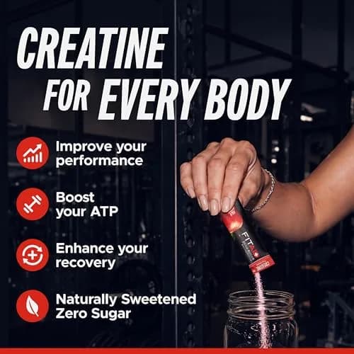 LIFEAID FITAID Creatine Powder, Fuji Apple | 14 Stick Packs, 5g Creatine, Vegan & Paleo (0.22 oz/6.2 g each) thumbnail 3