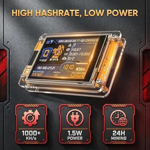 Cryptovolmine NM Miner Bitcoins Miner Upgrade 1001KH/S 2.8 inch Color Display DIY Solo Miner Crypto Miner Home Use BTC thumbnail 2