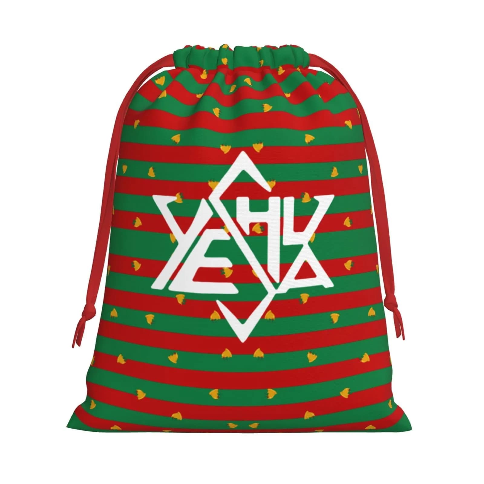 AMZWZSH Yeshua Star of David Christmas Gift Bags, Santa Wrapping Bags, Xmas Presents Bag With Drawstring (Large)