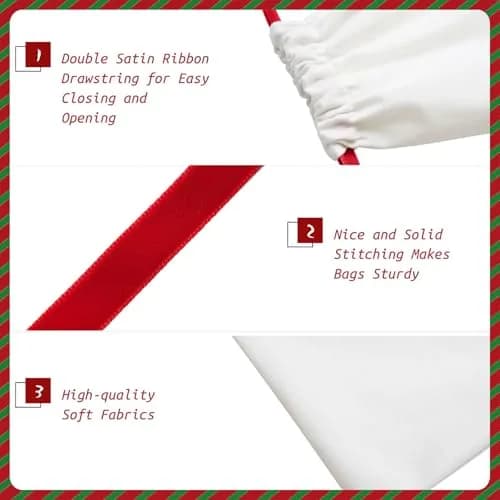 AMZWZSH Yeshua Star of David Christmas Gift Bags, Santa Wrapping Bags, Xmas Presents Bag With Drawstring (Large) thumbnail 7