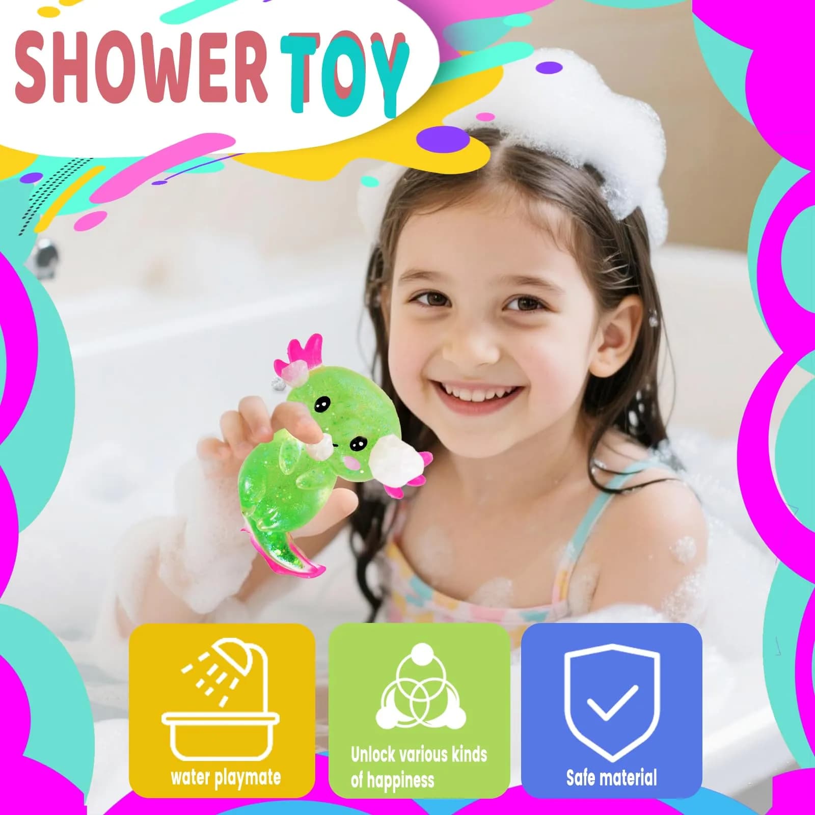 Puffwize Green Axolotl Squishy Stress Toy | Non-Toxic & BPA-Free for Kids - view 4
