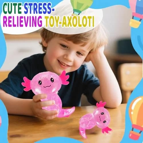 Puffwize Pink Axolotl Squishy Stress Toy | Non-Toxic & BPA-Free for Kids 3-6 thumbnail 5