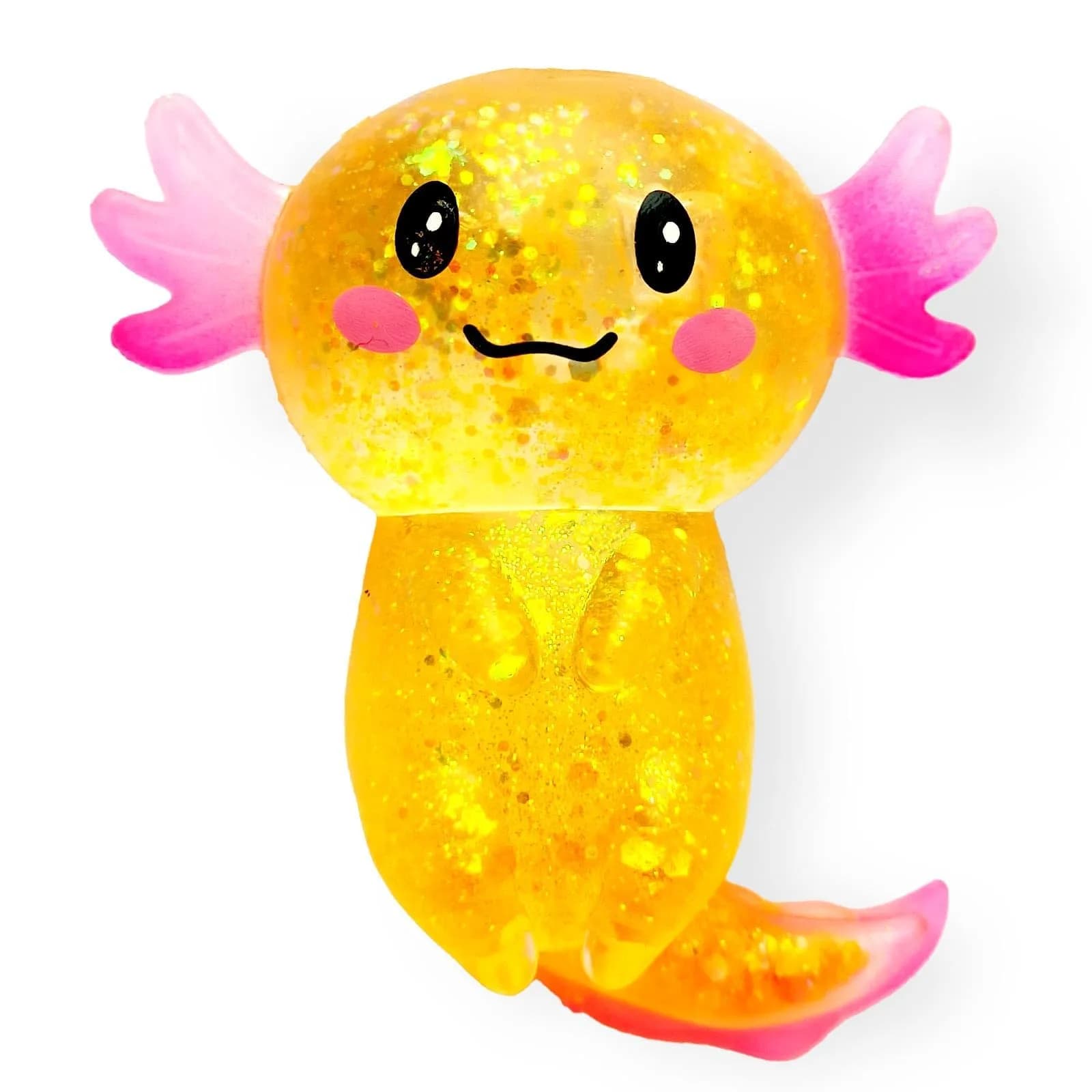 Puffwize Orange Axolotl Squishy Stress Relief Toy | ASTM-Tested Non-Toxic TPR for Kids & Adults — Orange