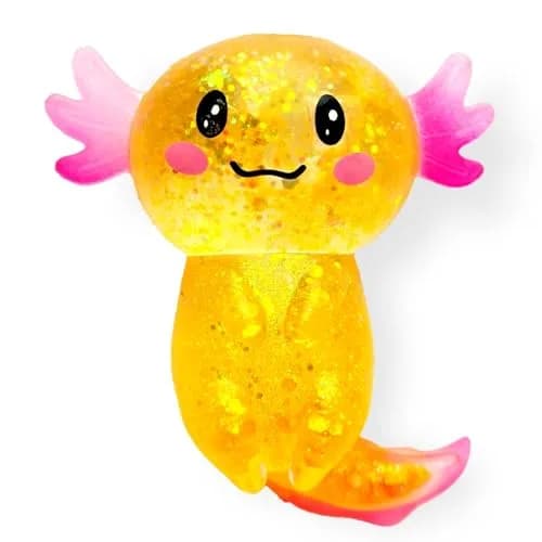 Puffwize Orange Axolotl Squishy Stress Relief Toy | ASTM-Tested Non-Toxic TPR for Kids & Adults - main product image