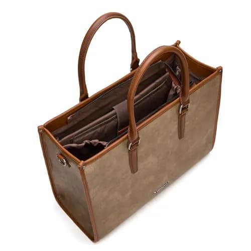 Montana West Laptop Tote Bag for Women 15.6 Inch Waterproof Vegan Leather Khaki | Business Office Work Briefcase thumbnail 4