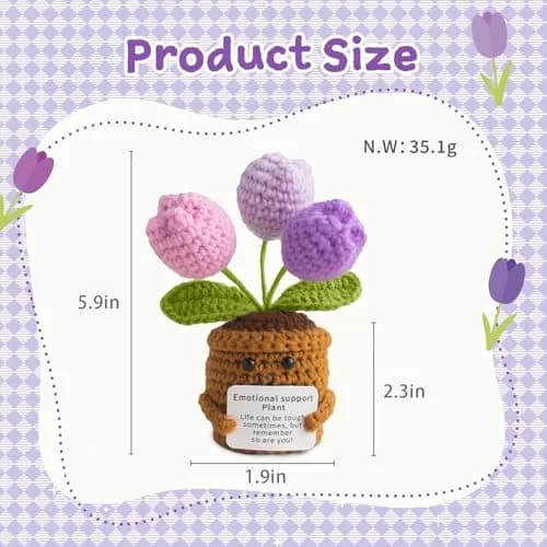 MS ZHENQIAO Tulip Crochet Flower Pattern 6.8 cm (2.7 in) | Inspirational Gift thumbnail 2