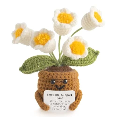 MS ZHENQIAO Lily of the Valley Crochet Flower Potted Plant Gift | Handmade Emotional Support Decor thumbnail 1