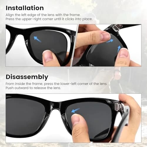 MAKCPOIMER Gray Polarized Replacement Lenses for Ray-Ban Meta Wayfarer 50mm | Accurate Fit & Full UV Protection thumbnail 6