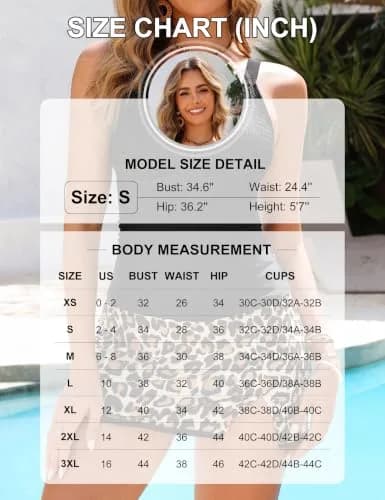 BMJL Womens Tankini Bathing Suits Tummy Control Swimsuit with Skirt | Modest, High Waisted, Supportive Fit (70-120 chars) thumbnail 6