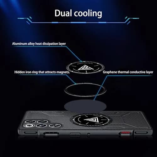NOUKAJU Case for REDMAGIC 11 Pro | Magnetic Cooling Protective Cover, Anti-Drop, Friction-Resistant, Black thumbnail 3