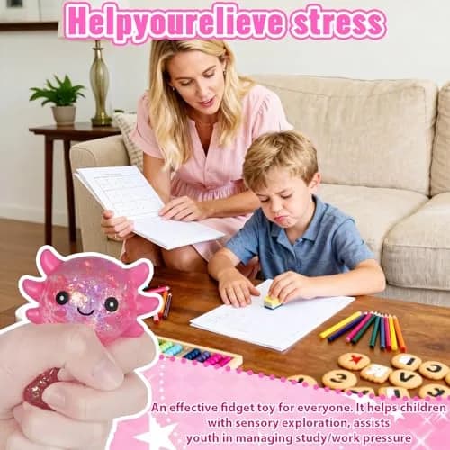 Puffwize Axolotl Squishy Toy 7.5cm | Stress Relief Fidget Toy for Kids & Adults thumbnail 6