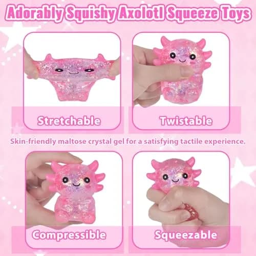 Puffwize Axolotl Squishy Toy 7.5cm | Stress Relief Fidget Toy for Kids & Adults thumbnail 2