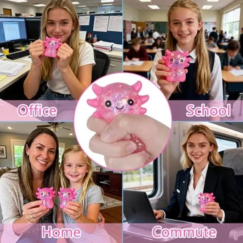 Puffwize Axolotl Squishy Toy 7.5cm | Stress Relief Fidget Toy for Kids & Adults thumbnail 4