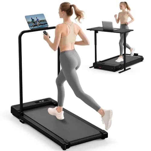 Ulfario Walking Pad Treadmill for Home - Folding Compact Handle Bar, Quiet & Portable, 90x38cm, 17.5kg thumbnail 1