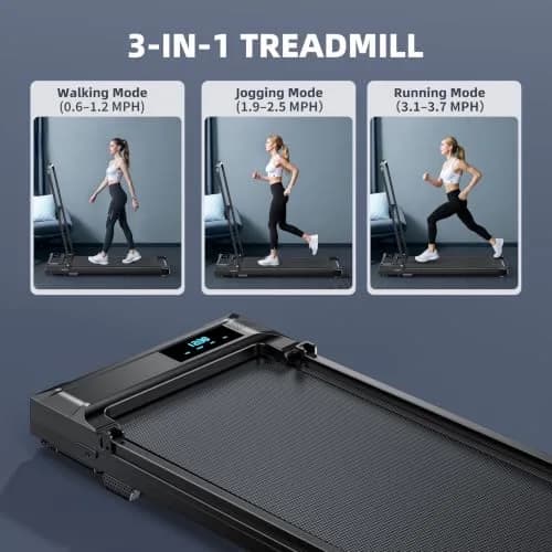 Ulfario Walking Pad Treadmill for Home - Folding Compact Handle Bar, Quiet & Portable, 90x38cm, 17.5kg thumbnail 2