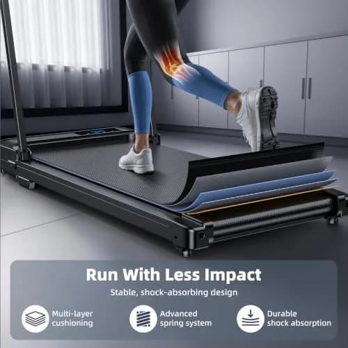 Ulfario Walking Pad Treadmill for Home - Folding Compact Handle Bar, Quiet & Portable, 90x38cm, 17.5kg thumbnail 4