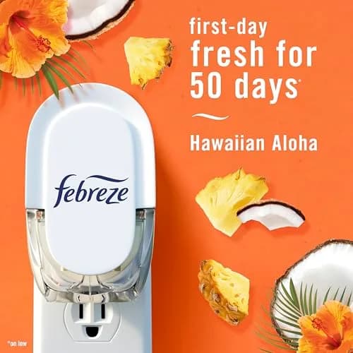 Febreze Hawaiian Aloha Scented Oil Refills, 4 Count (3.5 Fl Oz Total) | Fade Defy Technology Lasts 50 Days thumbnail 3