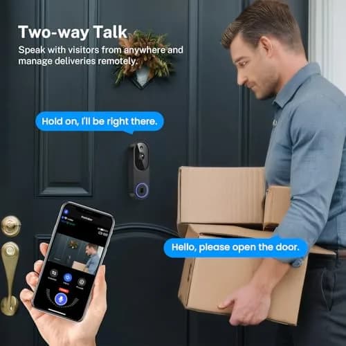 Orbitell 1080p Wireless Wi-Fi Video Doorbell Camera with Two Way Audio, Night Vision, Cloud Storage | AI Motion Detection thumbnail 3