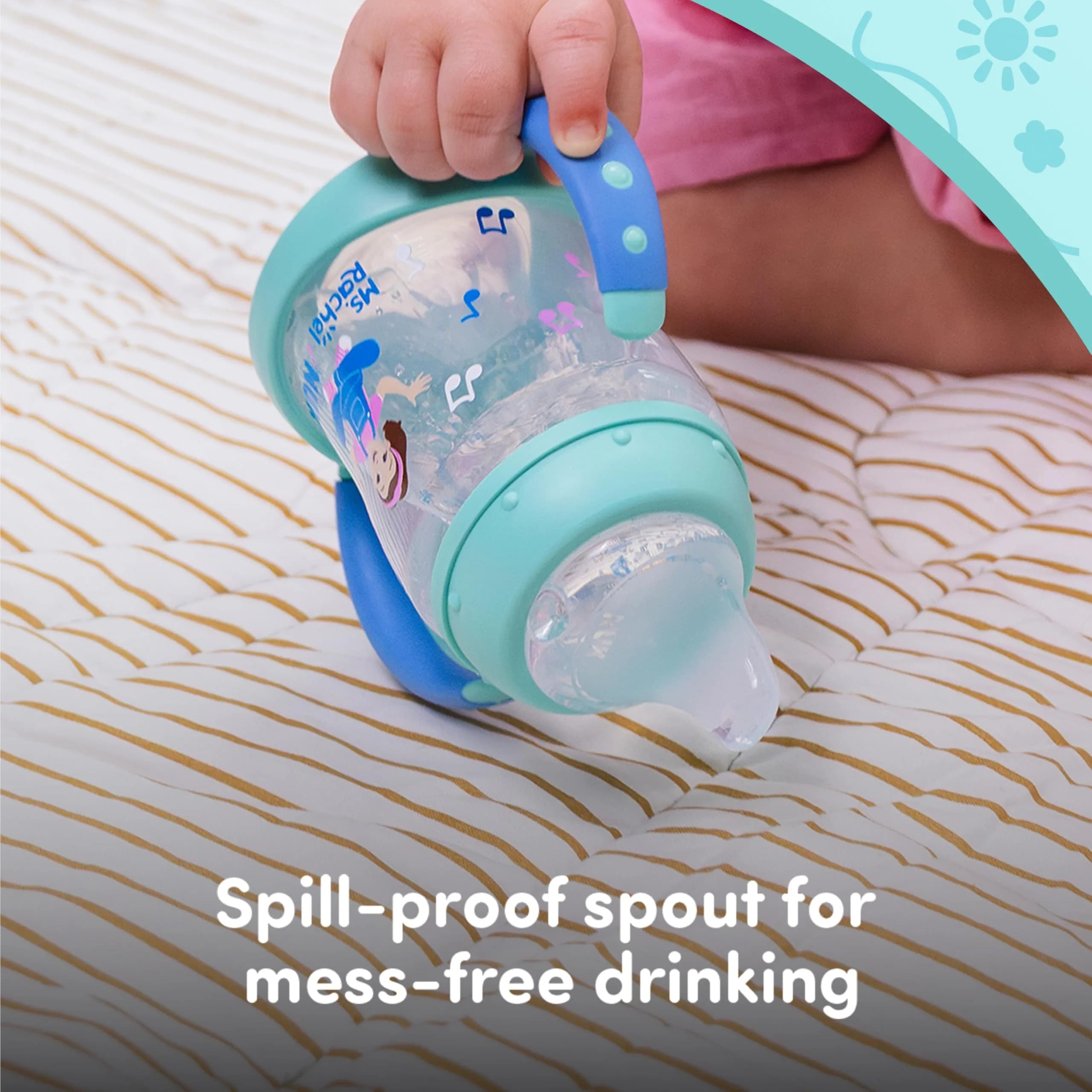 NUK Learner Cup Ms. Rachel 5oz (148ml) 2 Pack | Spill-Proof Soft Spout Transition Sippy Cup for Babies 6+ Months - view 5