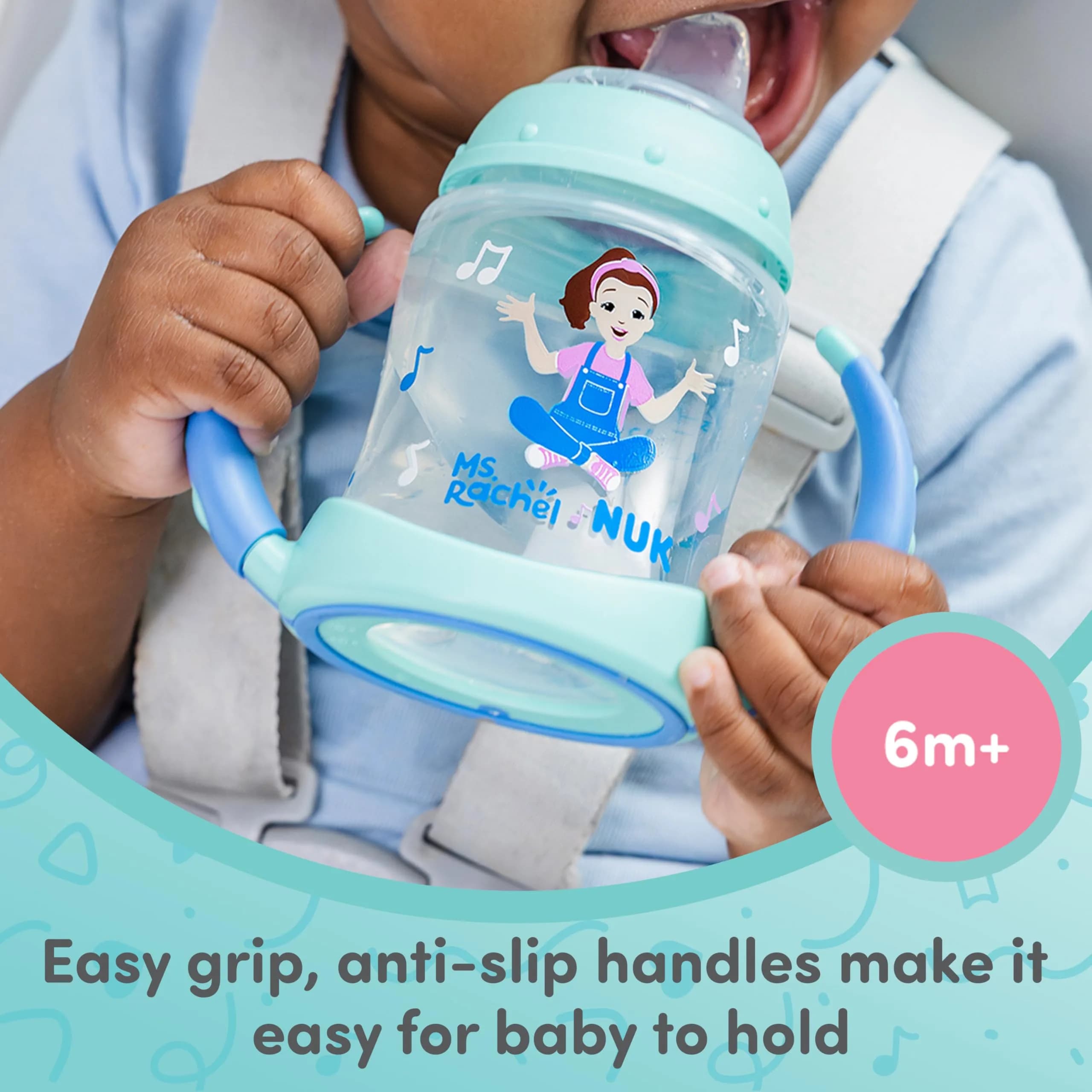 NUK Ms. Rachel Learner Spill Proof Sippy Cup, 5 Oz (150 mL) - Mickey Mouse Design - view 3