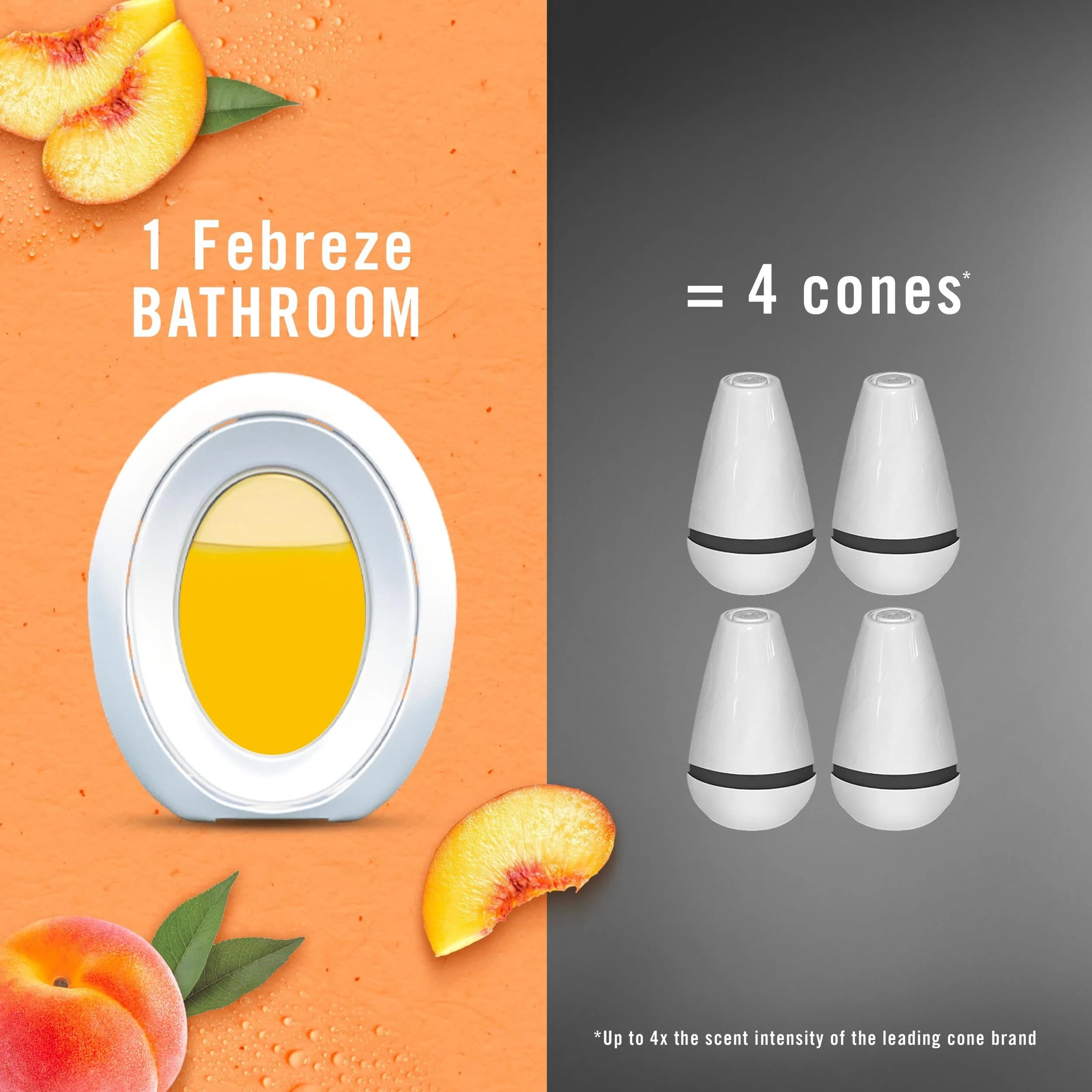 Febreze Bathroom Air Freshener Lilac & Peach Scents, 4 Count | Odor-Fighting Plug-In Alternative for Small Spaces - view 6
