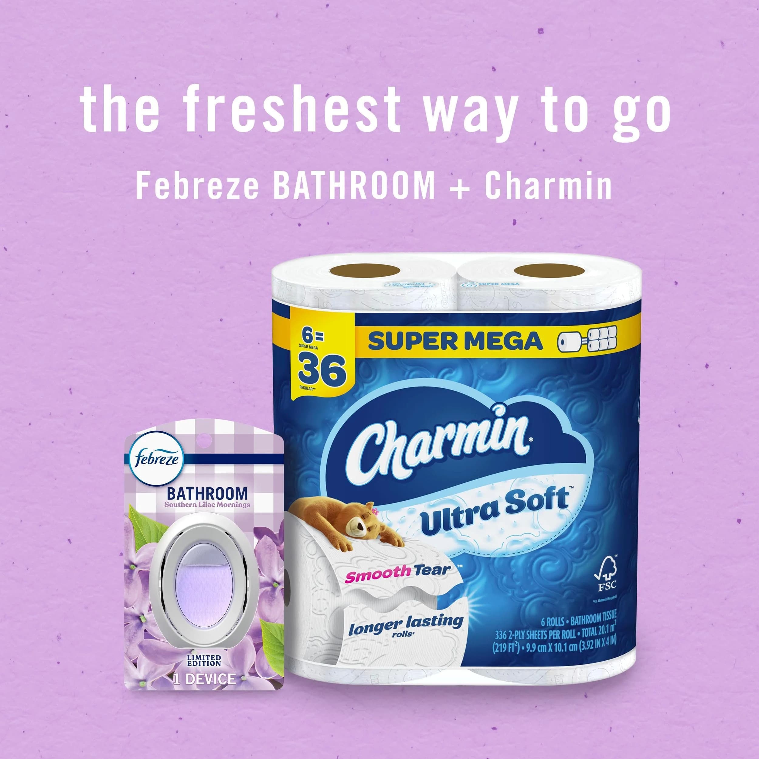 Febreze Bathroom Air Freshener Lilac & Peach Scents, 4 Count | Odor-Fighting Plug-In Alternative for Small Spaces - view 9