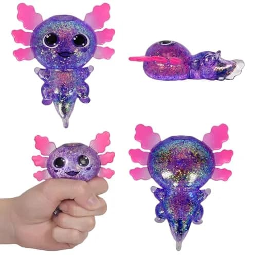 Puffwize Axolotl Squishy Toy Purple Big Ears 9.5cm (3.74") | Slow Rising Fidget Toy for Stress Relief thumbnail 7