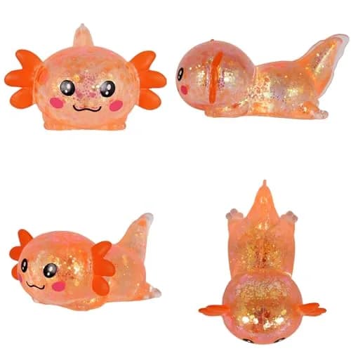 Puffwize Axolotl Squishy Toy Medium Orange | Slow Rising Fidget Toy for Stress Relief thumbnail 7