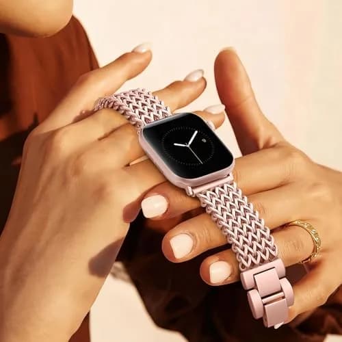 SNBLK Metal Band Compatible with Rose Gold Apple Watch Bands for Women 40mm 41mm 42mm 38mm 44mm 45mm 46mm | Dressy Link Bracelet thumbnail 8