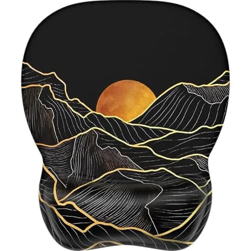 MROCO Ergonomic Mouse Pad with Gel Wrist Rest, 9.4 x 8.1 inches, Golden Rise | Smooth Surface for Precise Control - main product image