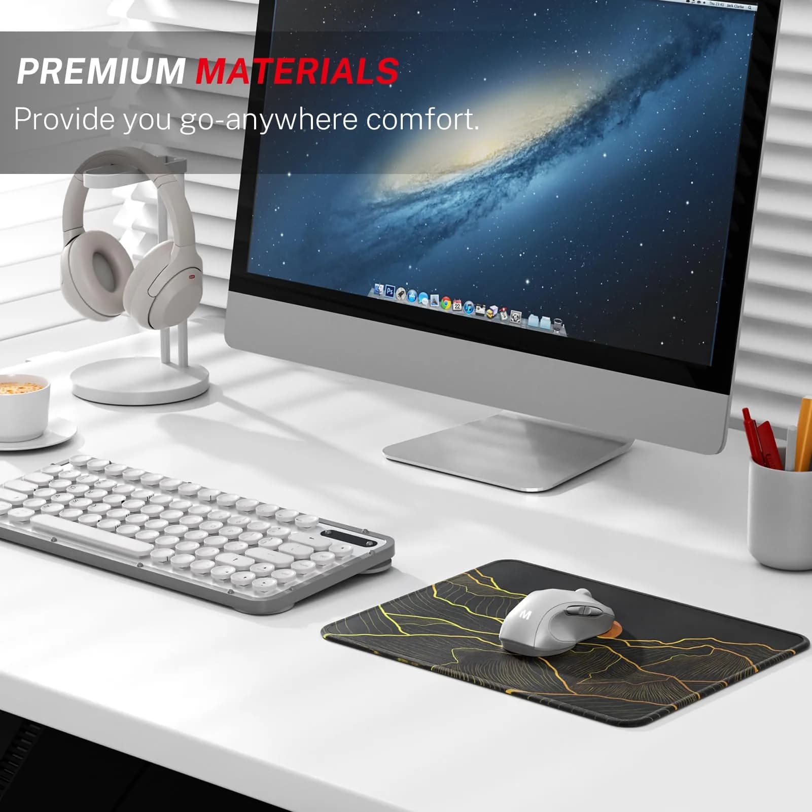 MROCO Golden Rise Mouse Pad with Stitched Edges, 8.5 x 11 Inch | Smooth Glide & Precise Control - view 6