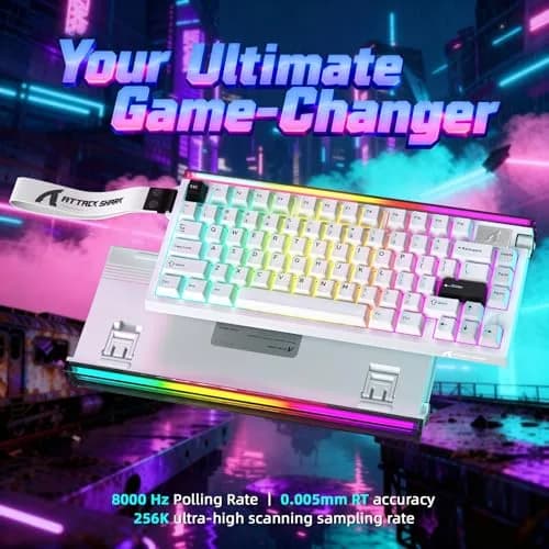 ATTACK SHARK R85 HE Magnetic Wired Gaming Keyboard 75% Layout | 8000Hz Polling Rate, 0.005mm RT Precision thumbnail 3