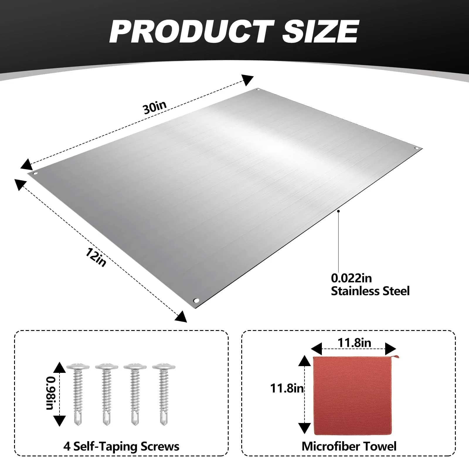 Yaocom Stainless Steel Backsplash for Stove, 30x12 Inch | Protects Kitchen Walls from Splatter - view 2
