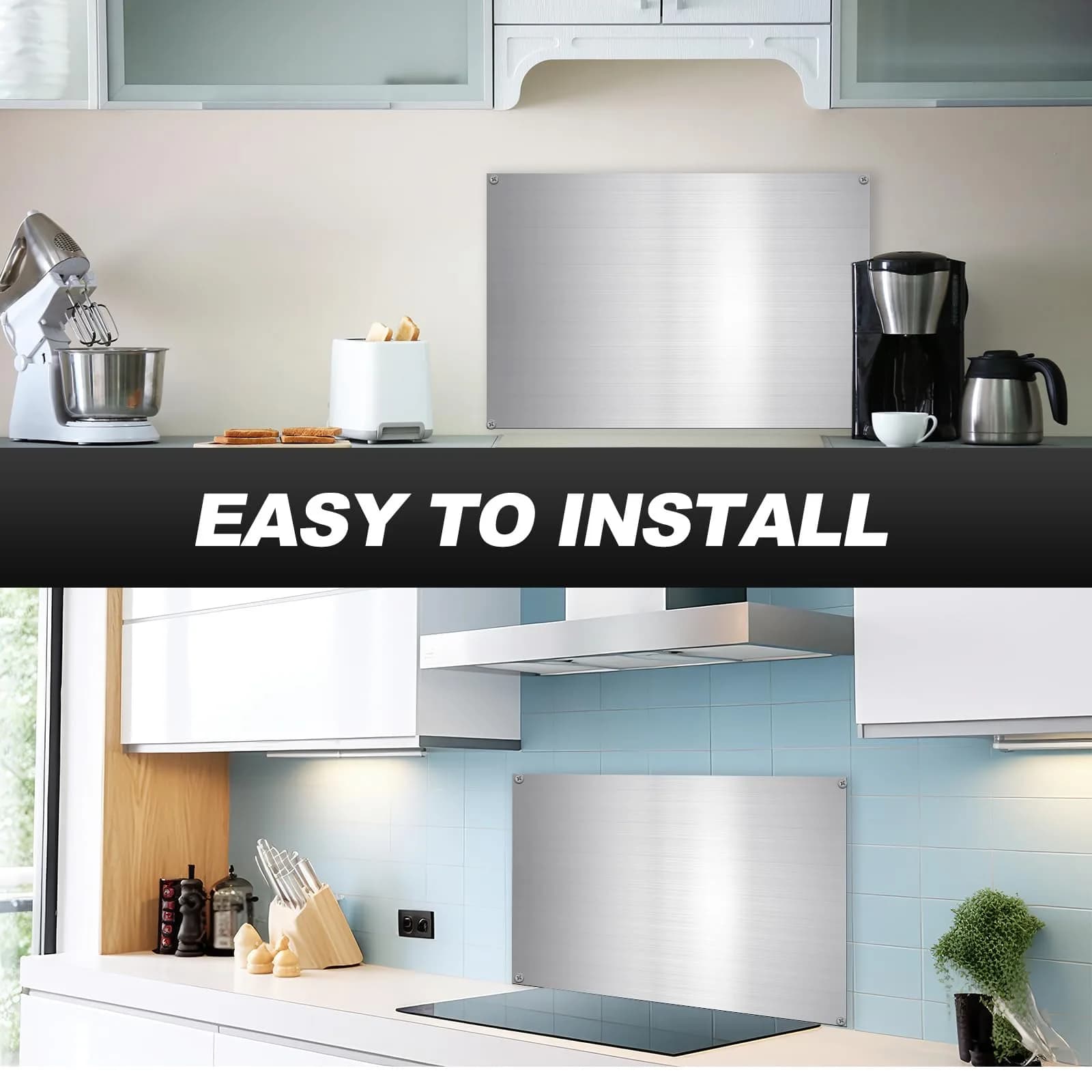 Yaocom Stainless Steel Backsplash for Stove, 30x12 Inch | Protects Kitchen Walls from Splatter - view 7