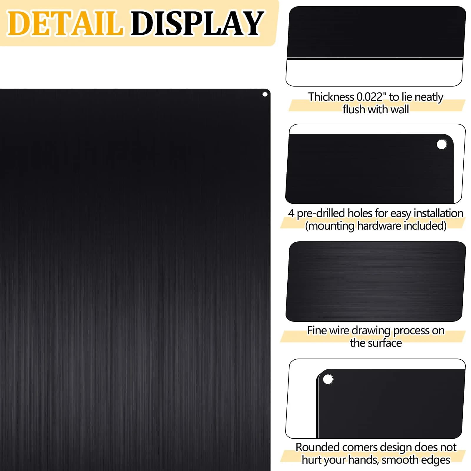Yaocom Black Stainless Steel Backsplash for Stove, 30x12 Inch | Kitchen Wall Protection thumbnail 3