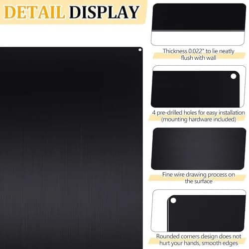 Yaocom Black Stainless Steel Backsplash 76.2cm x 30.5cm (30 x 12 Inch) | Protects Walls from Splatter thumbnail 3
