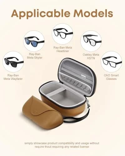 YINKECASE Hard Storage Case for Meta Ray-Ban/Oakley/Oho Smart Glasses | Shockproof Travel Organizer thumbnail 2