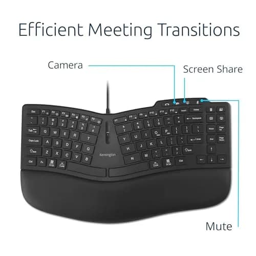 Kensington Pro Fit Ergo KB675 EQ TKL Wired Keyboard | Ergonomic, Programmable Keys, USB-A thumbnail 4