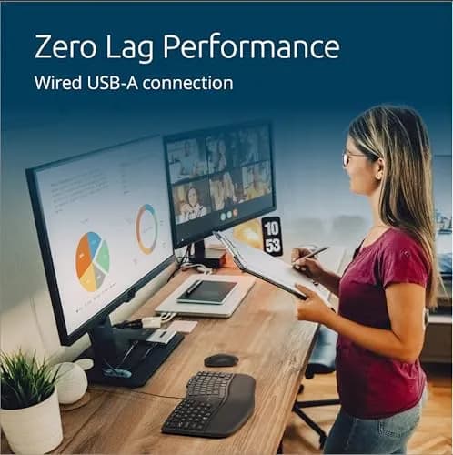 Kensington Pro Fit Ergo KB675 EQ TKL Wired Keyboard | Ergonomic, Programmable Keys, USB-A thumbnail 3