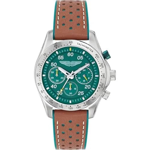 Aston Martin Unisex Chronograph Quartz Watch Aml Thrill SGT W | 42mm Stainless Steel Green Dial thumbnail 1