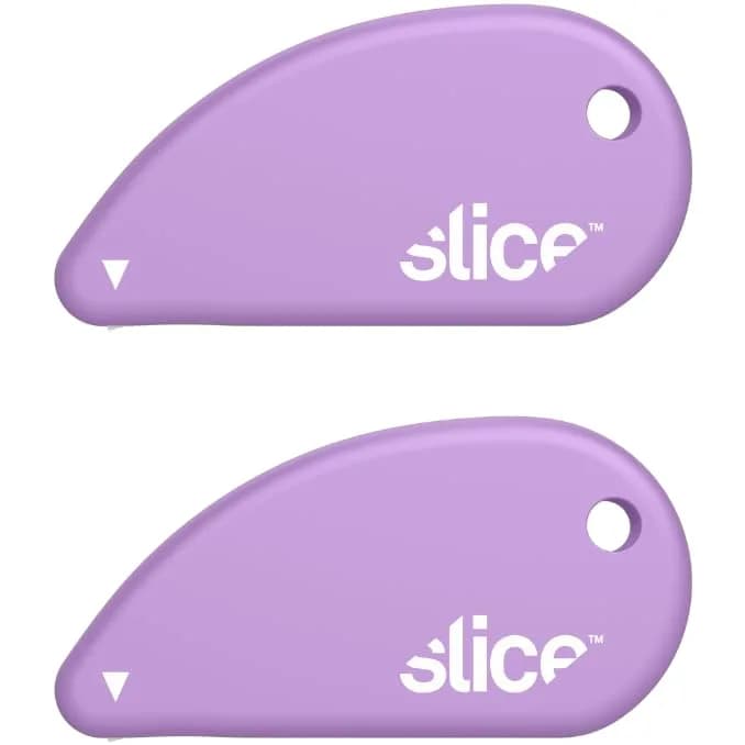 Slice 00100 Ceramic Blade Safety Cutter, Lavender, 2 Pack | Opens Packaging, Trims Photos, Keychain Ready - main product image
