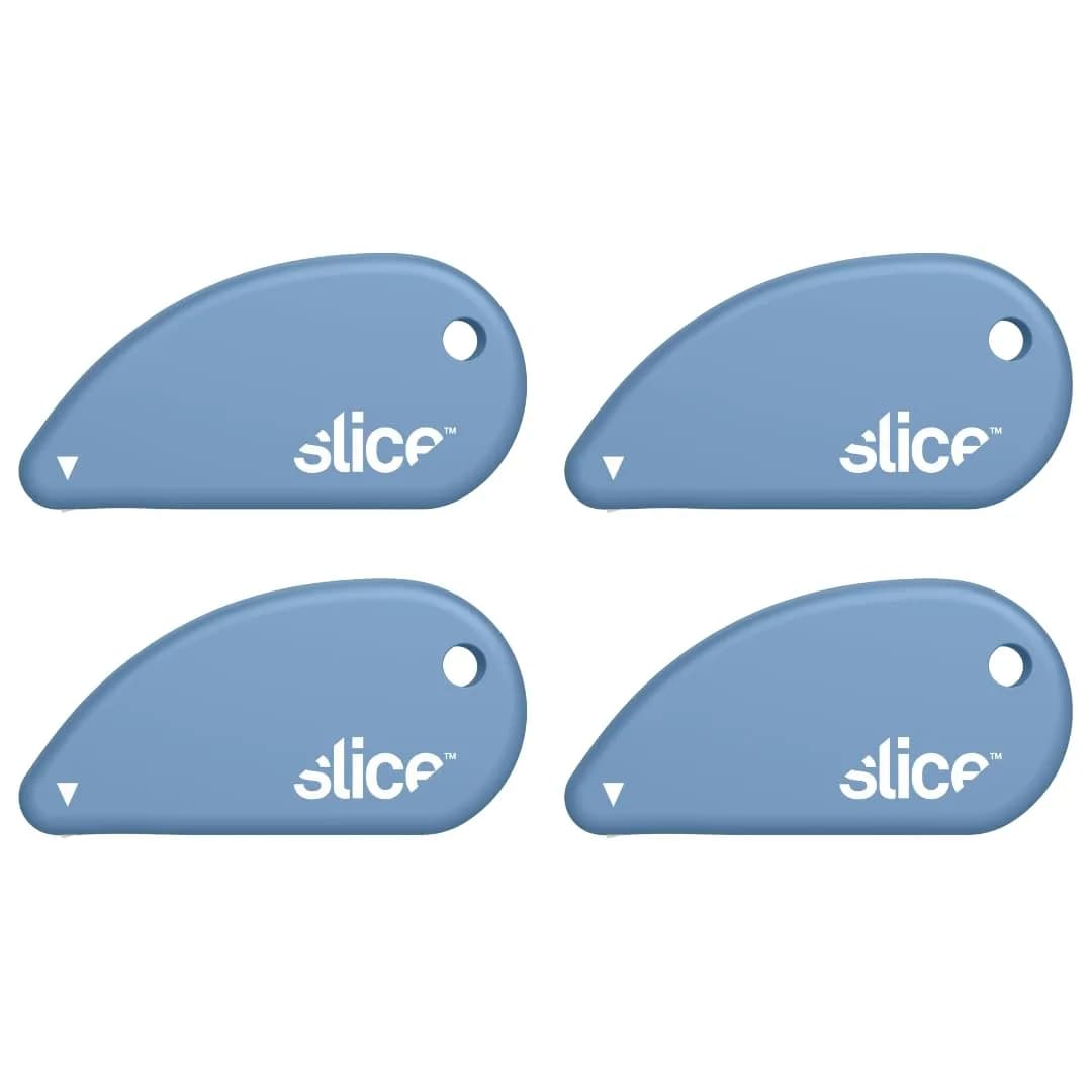 Slice 00100 Ceramic Blade Safety Cutter, Sky, 4 Pack | Keychain Ready - main product image